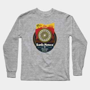 Sunset Pier - Santa Monica Pacific Wheel (bronze and blue) Long Sleeve T-Shirt